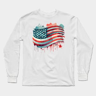 USA Flag Long Sleeve T-Shirt